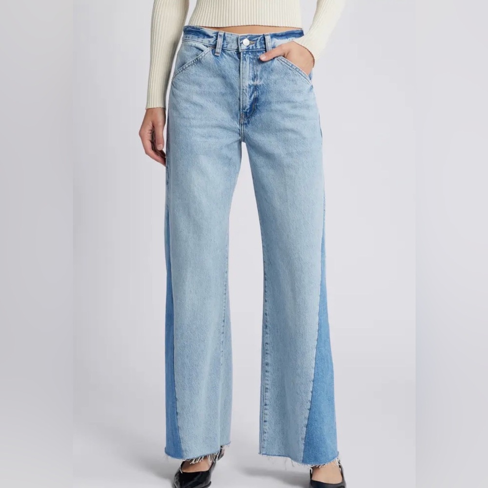 Frame Le Baggy Palazzo Jeans Fairytale Wash Multicolor Denim NWT Size 26 - Picture 2 of 12